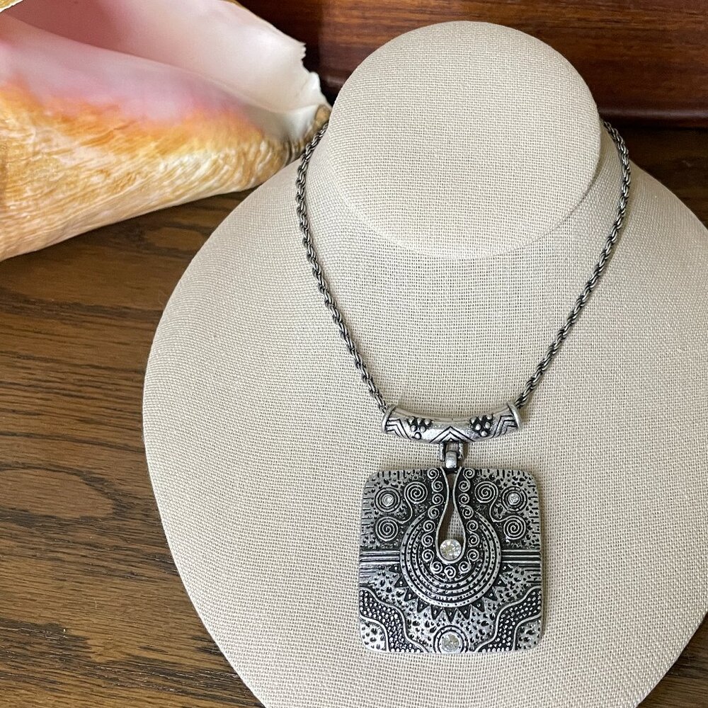 Beautiful Oxidized Metal Statement Necklace